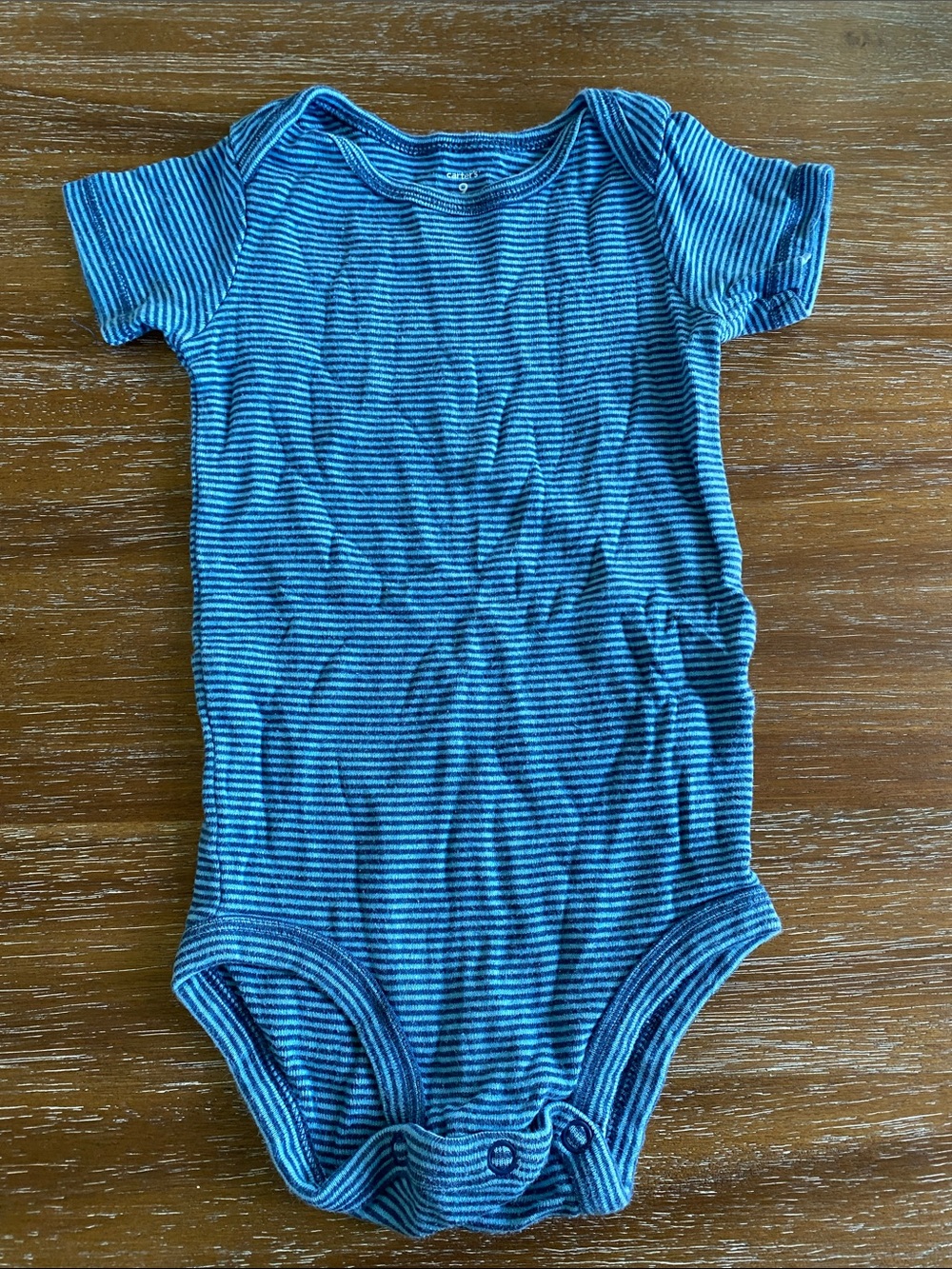 Carter’s 9 Month Blue Striped Baby One-Piece Bodysuit